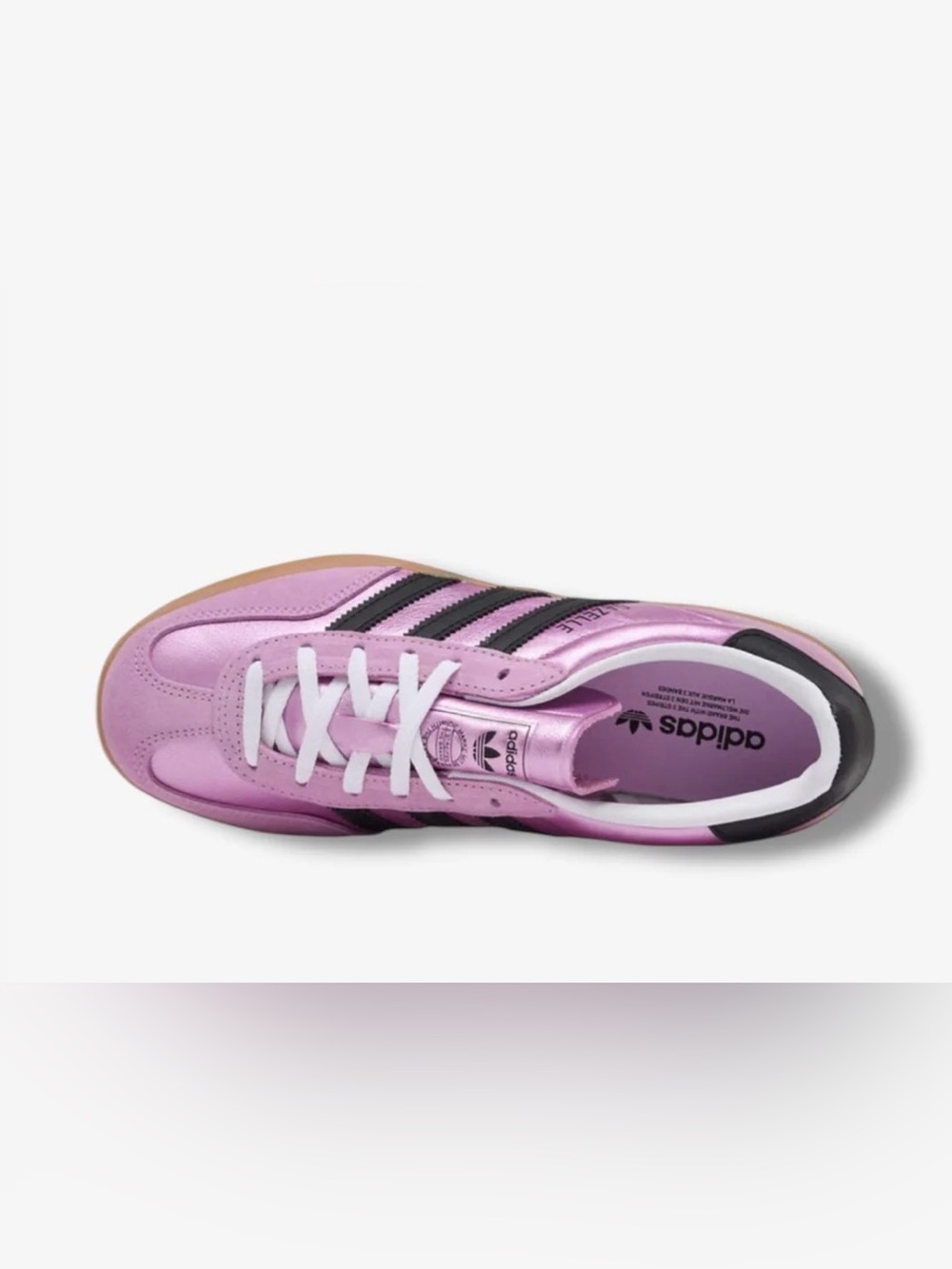 adidas Gazelle Metallic Pink and Black Sneakers - Picture 3 of 8